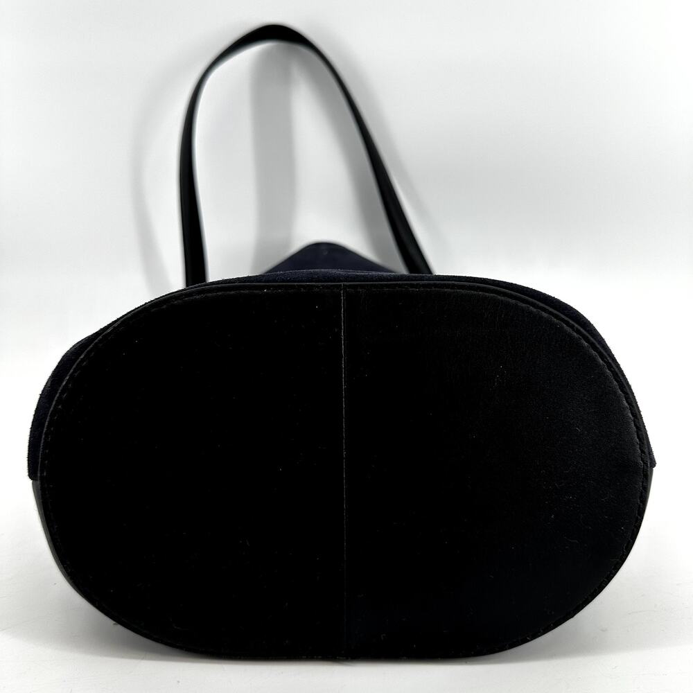 J. Crew Berkeley Bucket Bag 13" Laptop Leather Suede Strap Navy Blue Black - Picture 7 of 7